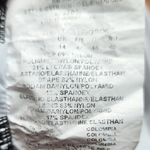 Miraclesuit Size 12 One Piece B&W Polka Dot Swimdress Hip Slimming - Picture 7 of 7